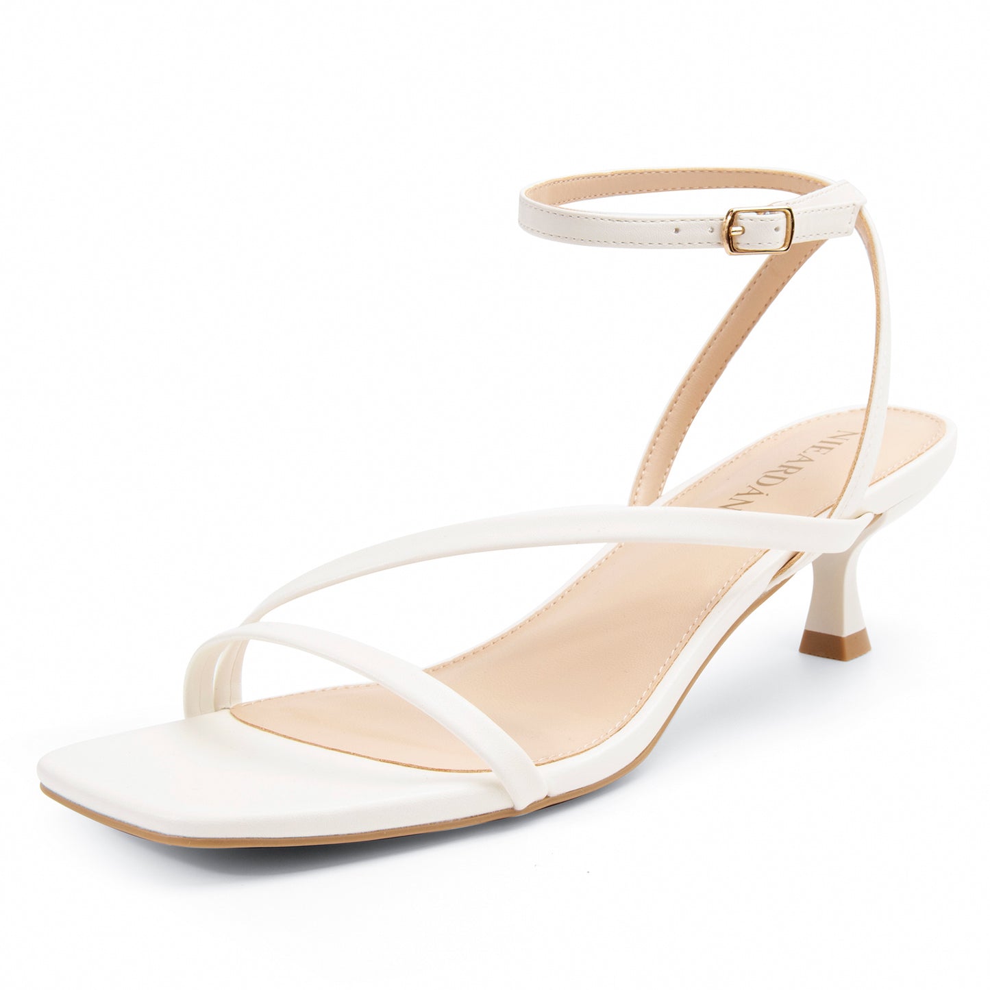 Women's Kitten Heel Sandals Square Open Toe Heels Ankle Buckle Heel Dress Sandals Dress Sandals for Women