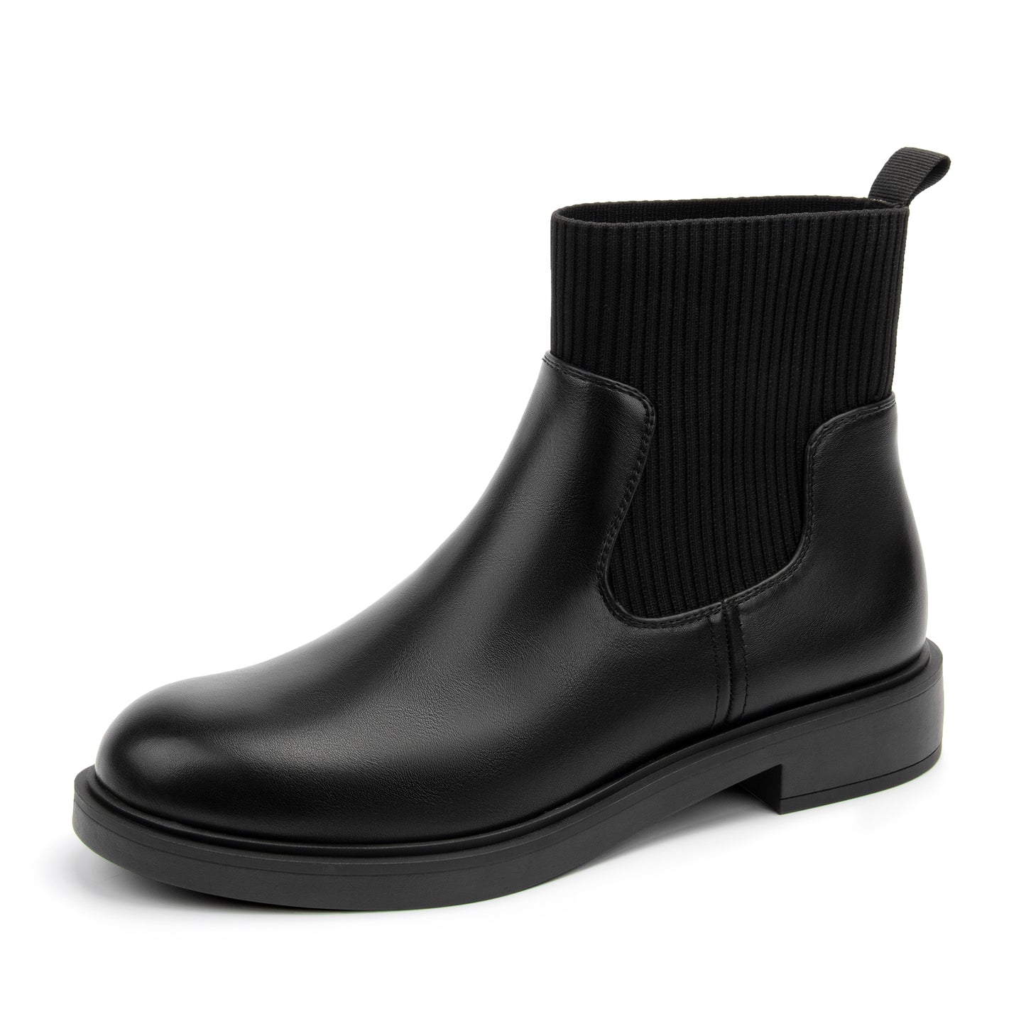 Women's Chelsea Boots Low Heel Slip on Lug Sole Platform Booties Fashion Chunky Elastic Ankle Booties