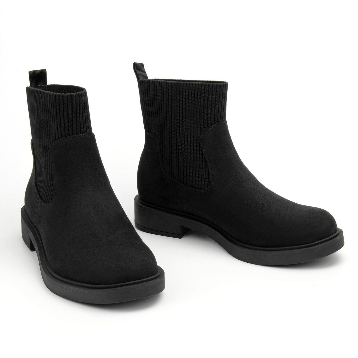 Women's Chelsea Boots Low Heel Slip on Lug Sole Platform Booties Fashion Chunky Elastic Ankle Booties