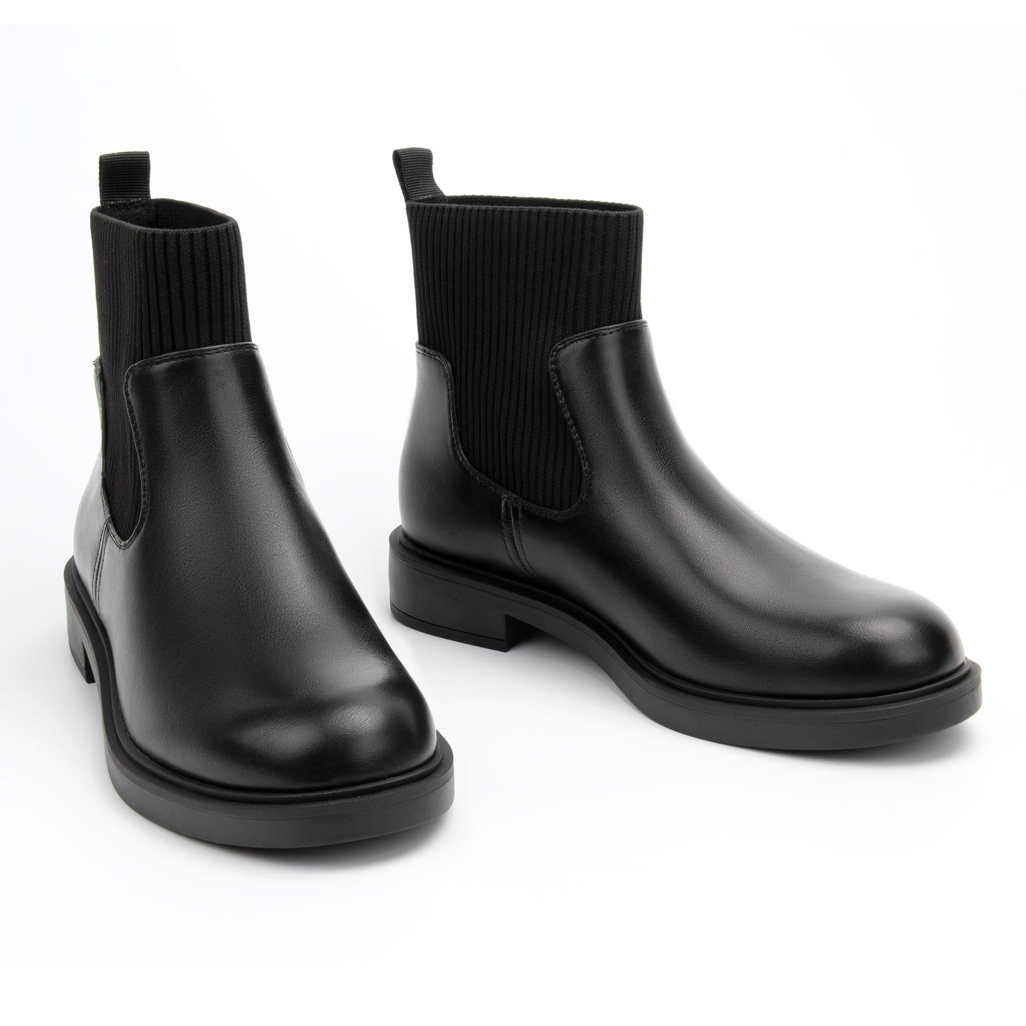 Women's Chelsea Boots Low Heel Slip on Lug Sole Platform Booties Fashion Chunky Elastic Ankle Booties