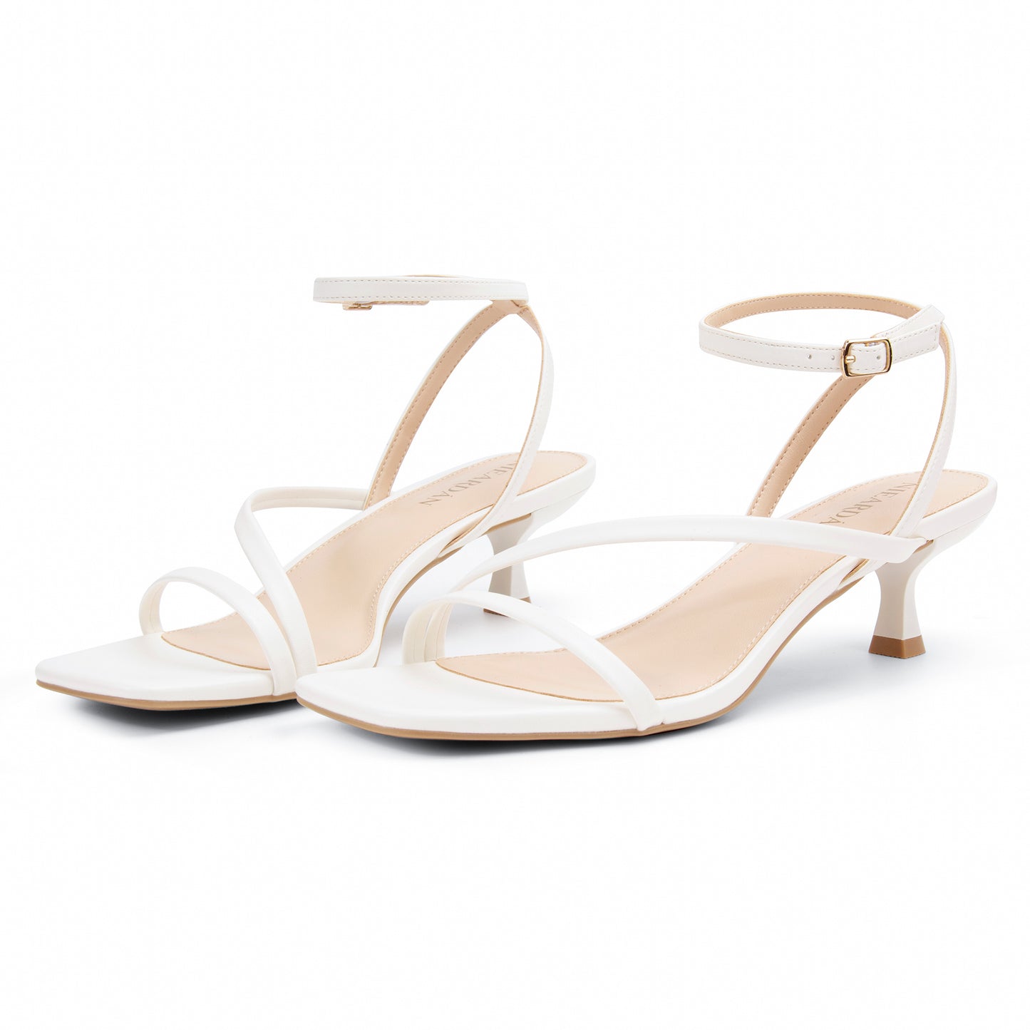 Women's Kitten Heel Sandals Square Open Toe Heels Ankle Buckle Heel Dress Sandals Dress Sandals for Women