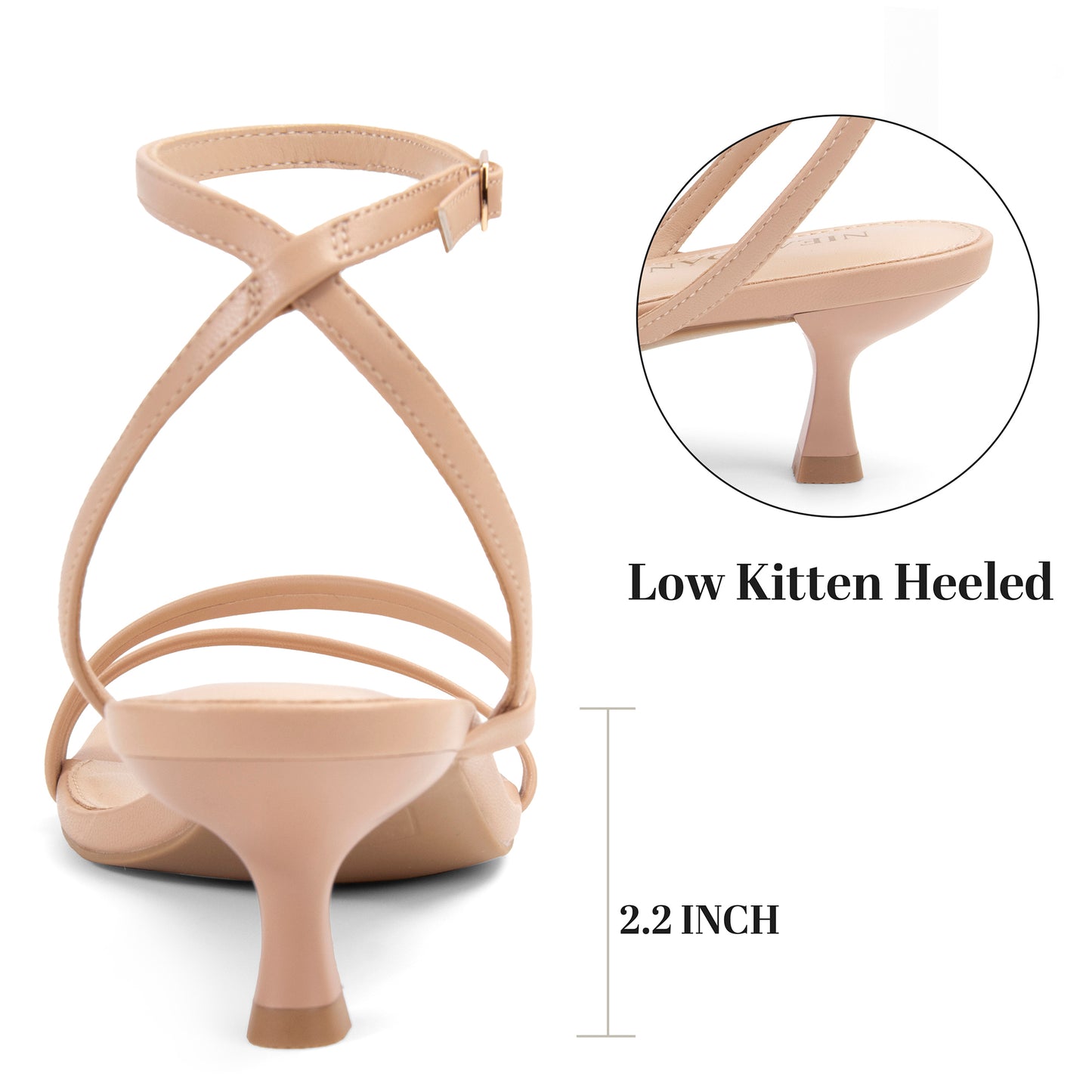 Women's Kitten Heel Sandals Square Open Toe Heels Ankle Buckle Heel Dress Sandals Dress Sandals for Women