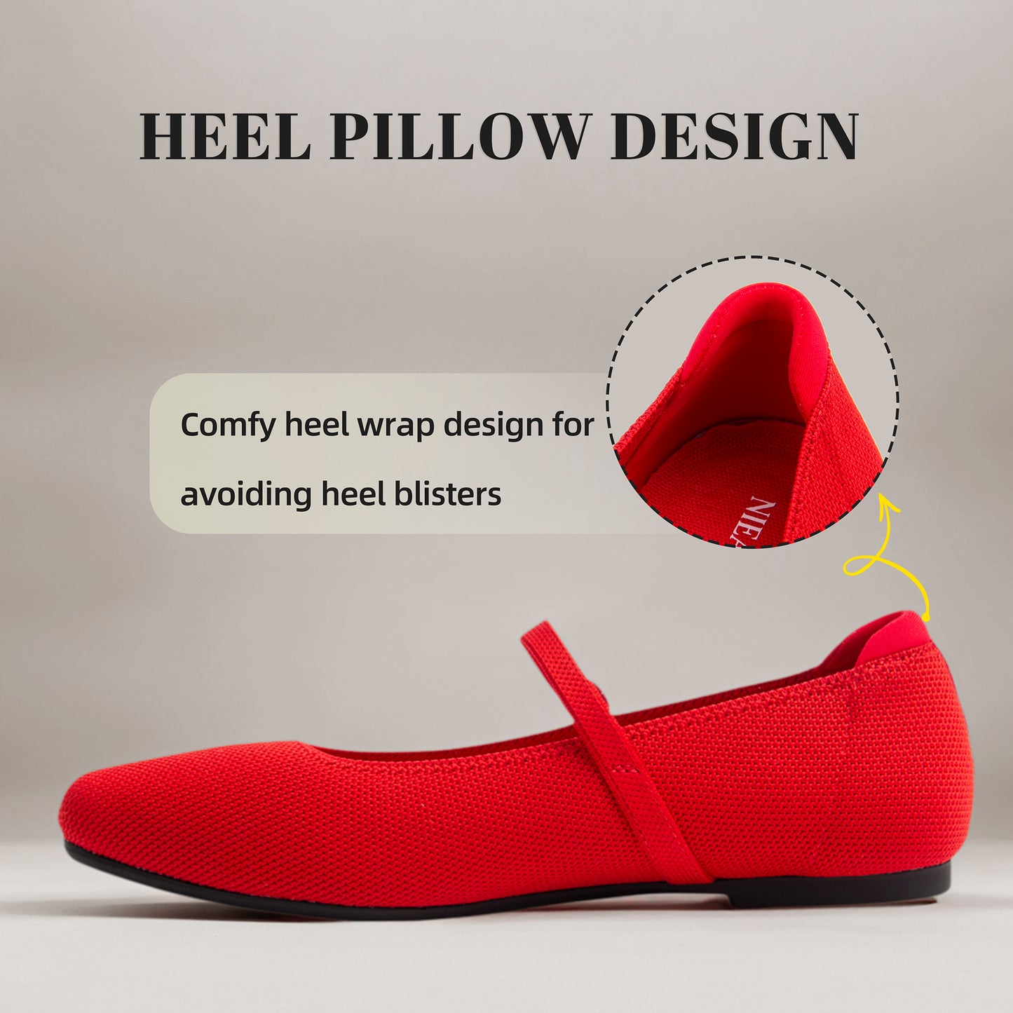Women's Ballet Flats Square Toe Slip On Shoes Knit Dress Mary Jane Flats Woman Comfy Soft Causal Work Walking
