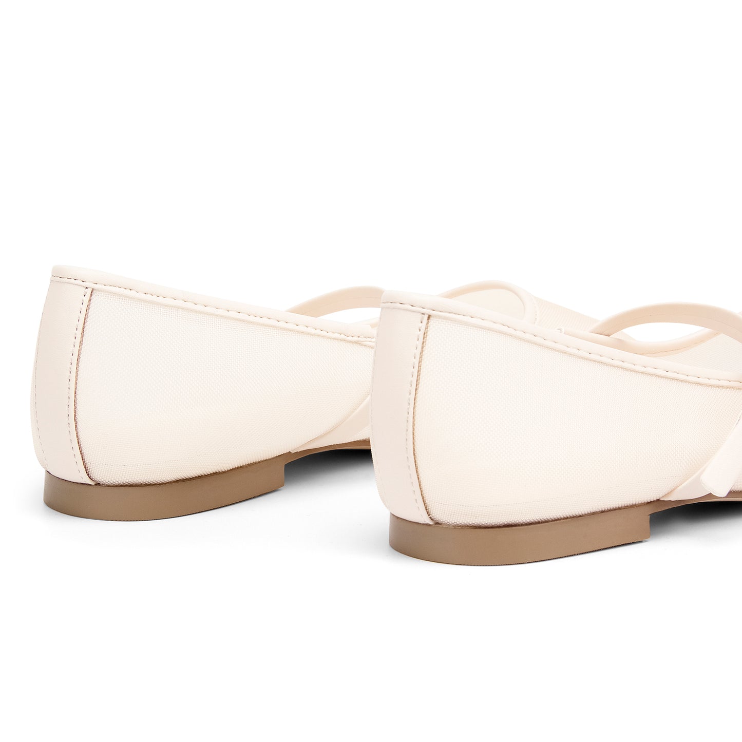 Mesh Ballet Flats Square Toe Mary Jane Flats Buckle Women Comfy Causal Dress Shoes