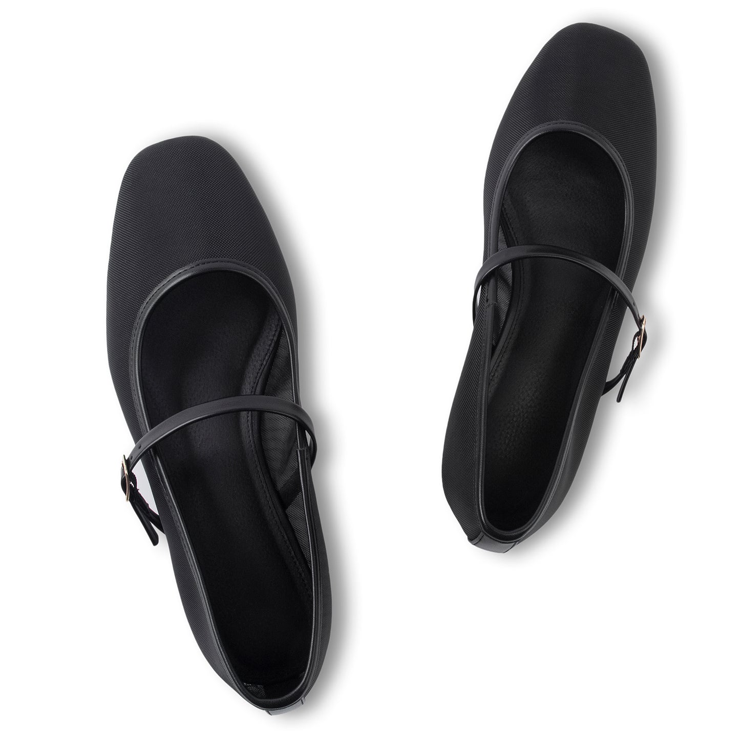 Mesh Ballet Flats Square Toe Mary Jane Flats Buckle Women Comfy Causal Dress Shoes