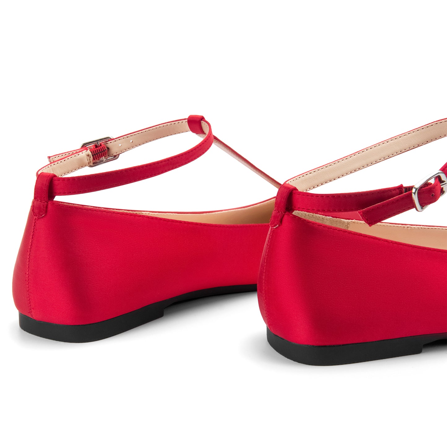 Mary Jane Flats Women Adjustable T Strap Square Toe Ballet Flats Ankle Strap Dress Comfortable Flats for Work,Date Nights Party,Office,Wedding